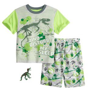 Up-Late - Boys Tee & Shorts Pajama Set - Dino